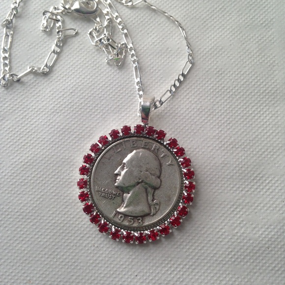 1953  Silver Quarter Dollar Coin, 16in 925 Chain - Picture 1 of 6